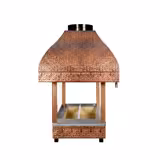 Holzkohle Kupfergrill - 2000mm - mit Glas