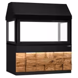 Grill gazowy TORONTO - 20,8kW - 1910mm - Wolnostojący - 880mm głębokości - Ruszt na stałej wysokości - Ruszt żeliwny - 2 strefy grzewcze - front drewniany - Blat granitowy - czarny - Osłona termiczna (szklana)