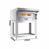 Plynová pizza pec - 6× 33 cm - Manuální - Vč. digestoře a podstavce