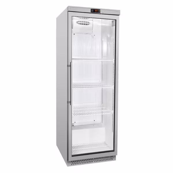 Voorraadkoelkast ECO - 400l - met 1‑deurs glazen deur & 4 roosters - binnenzijde kunststof