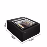 Tisch-Eisvitrine - 670mm - Statisch - für 3x 5 Liter Eisbehälter - Deckelöffnung zur Kundenseite