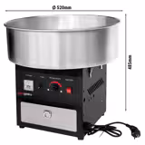 Zuckerwattemaschine - Ø 520mm - 1,08 kW - Schwarz - inkl. Hygieneschutz