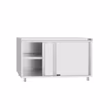 Paslanmaz Çelik Dolaplı Çalışma Tezgahı ECO -1400x600mm  - Sürgü Kapılı