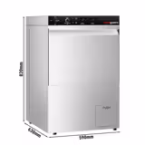 Ipari mosogatógép - elektromechanikus vezérlés - 5,1 kW - beépített mosogatószer- és öblítőszer-adagolóval, leeresztő szivattyúval