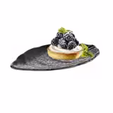 (6 buc) Tavă servire - GLAMOUR - melamină - 250x155 mm - Înălțime: 15 mm - Negru