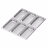 (6 pezzi) Contenitori in acciaio inox GN 1/3 - Altezza: 40mm