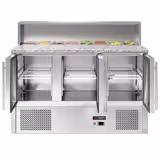 Commercial Saladette Counter ECO - 1368mm - 402L - 3 glass doors - for 7 x GN 1/6