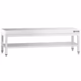 Paslanmaz Çelik Çalışma Tezgahı PREMIUM - Taban Raflı - 2000x700mm