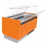 Commercial Ice Cream Display Freezer Liam - 1310mm - with LED lighting - for 10 + 10 containers - orange