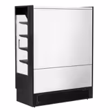 Commercial wall-mounted refrigerated display shelving - 1585 mm - 693 litres - with 2 frameless sliding glass doors and 4 shelves