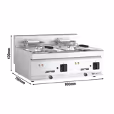 Commercial Countertop Electric Twin Tank Fryer - 10+10 litres - 18kW