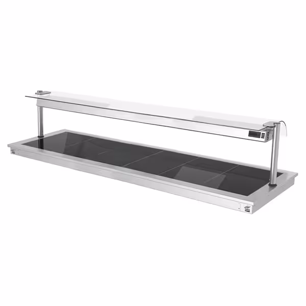 Ankastre Sıcak Yüzey - Paslanmaz Çelik - 2110mm - 6x GN 1/1 - 2,7kW - Cam nefeslikli