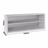 Armoire murale en acier inoxydable ECO - 1600x400mm - sans portes (ouvert) - 650mm de haut