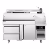 Bar kokteyl içecek soğutma tezgahı - 1200 mm - 150 litre - 1 kapılı, 2 çekmeceli ve 230 V prizli