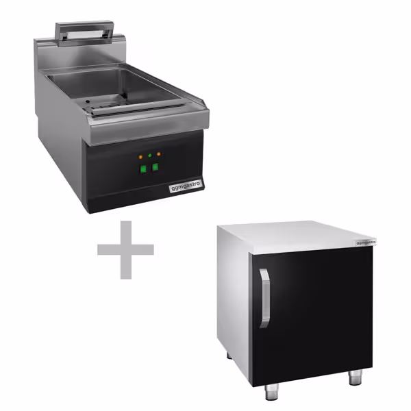 Chauffe-Frites - 1,17 kW - 1x GN 1/1 - incl. Soubassement avec 1 Porte