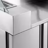 Saladette Kompakt - 1210x700 mm - glasöverdel - 2 dörrar - för 9x GN 1/6 - inkl. Crêpes‑apparat med 2 plattor