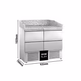 طاولة تحضير بيتزا مبردة PREMIUM - 935x700 mm - مع 4 أدراج - سطح عمل جرانيت