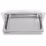 Cloche roll-top - Dôme - GN 1/1 - Acier inoxydable - set 2 pièces - 540x335mm - Hauteur:255mm - incl. bac GN 1/1 - avec capot en plastique