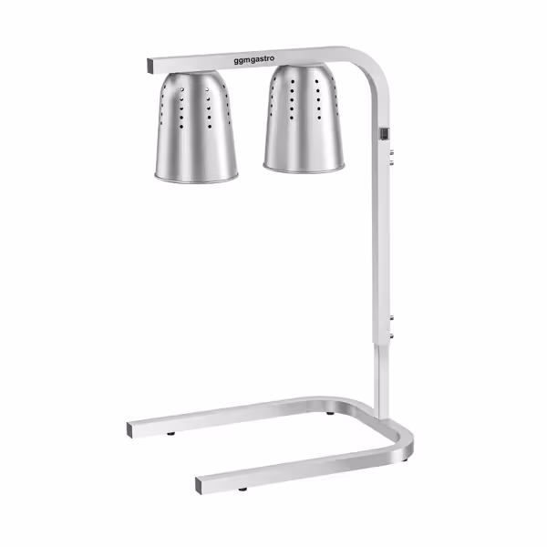 2 Isıtma lambalı kızılötesi ısıtmalı servis rafı - 500 Watt - yüksekliği ayarlanabilir - gümüş