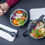 (30 pieces) Reusable Chopsticks & Spoon Set – Grey - 100% Recyclable Plastic - Made in Germany