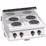 Cuisinière électrique - 10,4 kW - 4 plaques rondes