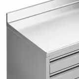 Stainless Steel Floor Cupboard - for coffee machine - 800x600mm - with 2 Drawers & Double Doors & Upstand