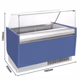 Ice Cream Serve Over Counter | LIAM - 1560mm - Static cooling - with LED lighting - for 13x 5 litres Napoli pans - Blue