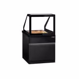 Buffet bain-marie TORONTO - 800mm - façade noire - pour 2x GN 1/1 - plan de travail en granit noir