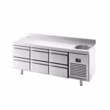 Koelwerkbank PREMIUM PLUS - 1960x600mm - 385 liter - met 6 lades - opstand
