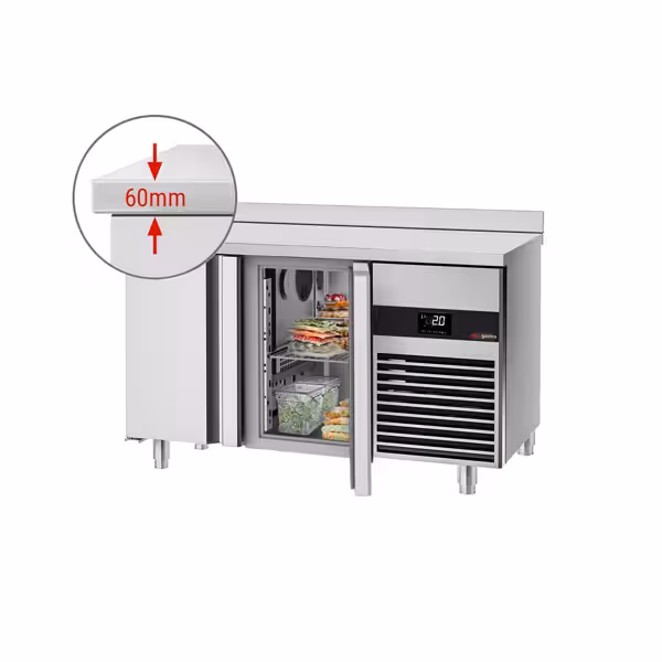 Masă de răcire PREMIUM - 1,86 x 0,7 m - FĂRĂ uși, grile și șine