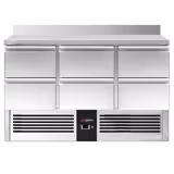 Mesa refrigerada PREMIUM - 1365x700mm - 6 cajones y soporte superior