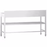 RVS werktafel PREMIUM - 2000x600mm - met onderblad - met achteropstand - verstevigd werkblad