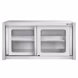 Armoire murale en inox – 1200x400 mm – avec porte coulissante en verre – hauteur 650 mm