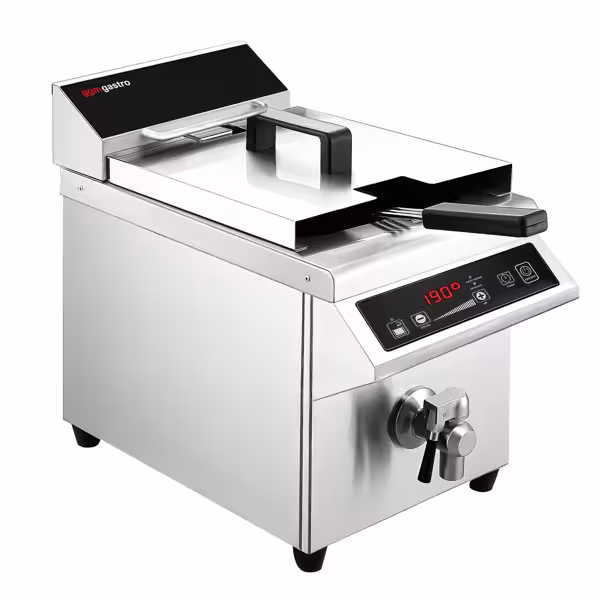 Inductie friteuse - 8 liter - 3,5 kW - digitale bediening - met aftapkraan