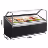 Ice Cream Serve Over Counter | IVY - 1919mm - Ventilated cooling - with LED lighting - for 20 x 5 litres Napoli pans - Black - hinged glass lid