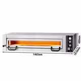 Forno elettrico per pizza - Platea in mattoni refrattari - 1462x1010mm - 6 pizze Ø34cm - fino a 450°C - Meccanico