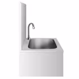 Commercial Hand Wash Basin - Stainless Steel - Knee-Operated - Right-Hand Tap - 400×340×570 mm - 0.80 mm Chrome-Nickel Steel