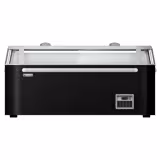 Mrazicí ostrůvek pro supermarkety - čelní část - 1850 mm - 523 L - se 2 posuvnými dveřmi - černý