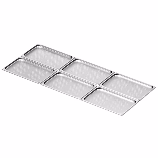 (6 pieces) - Stainless steel GN container 1/1 - perforated - height 20 mm
