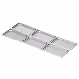 (6 pz) Bacinella GN in acciaio inox GN 1/1 - forata - Altezza: 20mm