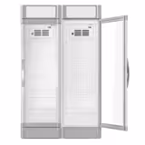 (2 pcs) Commercial Beverage Display Fridge - 1190mm - 694 Litres - with 2 hinged glass doors - LED lighting - digital controller with temperature display - Grey - Temperature range 2 to 10 °C
