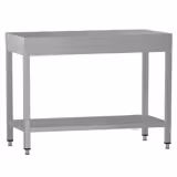 Mesa de trabalho em aço inoxidável ECO - 800x600mm - com prateleira inferior & com travessas de reforço