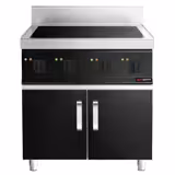 Piano di cottura a induzione - 14 kW - 4 piastre - incl. sottostruttura con 2 porte