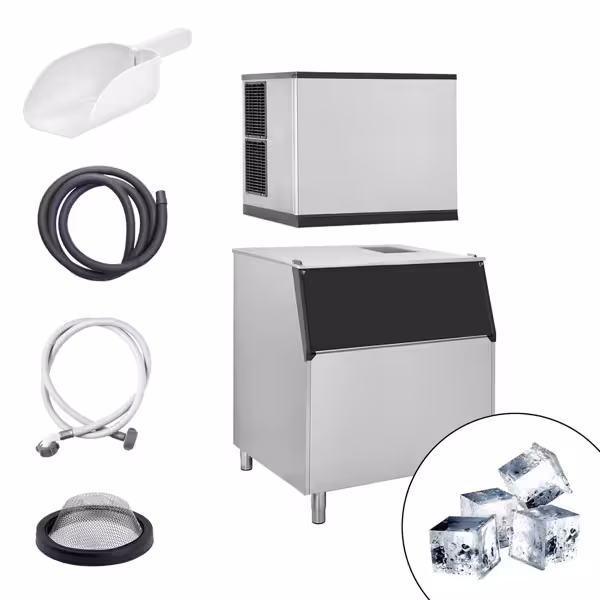 Commercial Ice Machine - Cube - 403 kg/24 h - incl. ice storage container