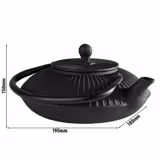 Theepot - ASIA - 0,80 liter - gietijzer - met (uitneembaar) theefilter - zwart