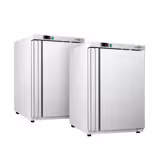 (2 Stück) Mini Lagertiefkühlschrank Edelstahl ECO - 200 Liter - mit 1 Tür - Innenseite der Tür aus Kunststoff