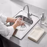 Einbau Waschbecken - Edelstahl - mit Armatur