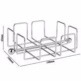 (6 kpl) Lautasliinateline - WIRE - 6 kpl setti - metalli, kromattu - 190x65 mm - noin 50 cocktail‑lautasliinaa - sis. paino
