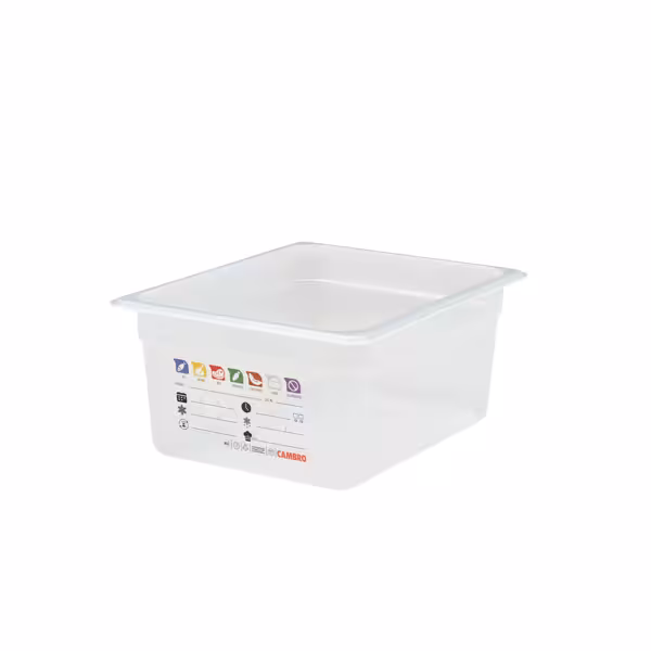 (6 stuks) CAMBRO | SafeTrak - Polypropyleen bakken GN 1/2 - Melkachtig - Hoogte: 150mm
