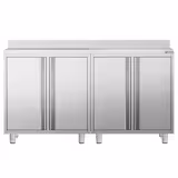 Commercial Coffee Machine Base Cabinet - 1600x600mm - with 2 Double Doors - with Rear Upstand